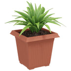 Vaso quadrato per fiori 6 pcs Rosso Mattone 16 x 16 x 14 cm