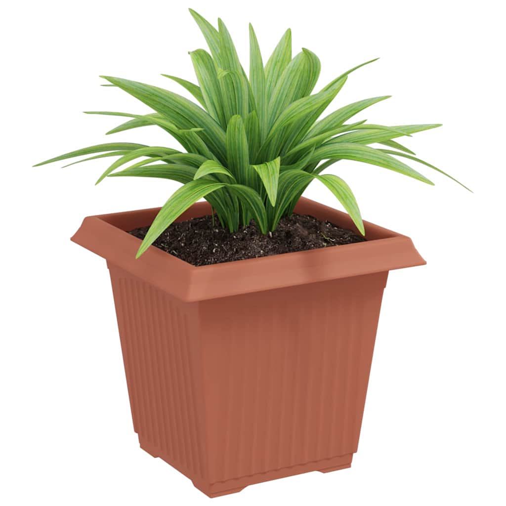 Vaso quadrato per fiori 6 pcs Rosso Mattone 16 x 16 x 14 cm