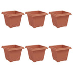 Vaso quadrato per fiori 6 pcs Rosso Mattone 20 x 20 x 16 cm