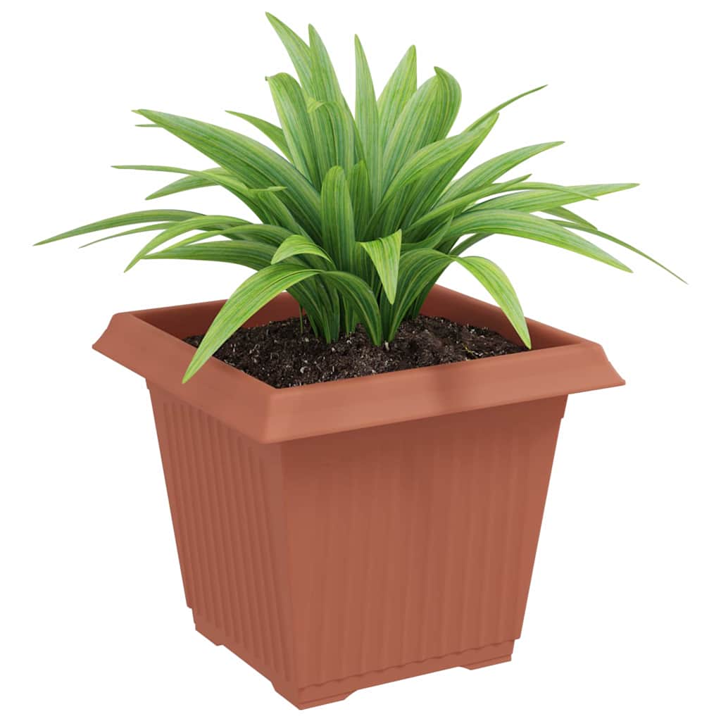 Vaso quadrato per fiori 6 pcs Rosso Mattone 20 x 20 x 16 cm
