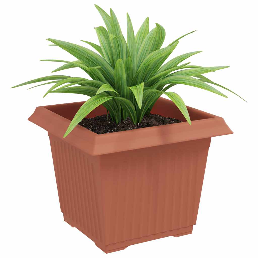 Vaso quadrato per fiori 6 pcs Rosso Mattone 23 x 23 x 17,5 cm