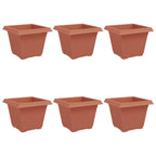 Vaso quadrato per fiori 6 pcs Rosso Mattone 28,5 x 28,5 x 22 cm