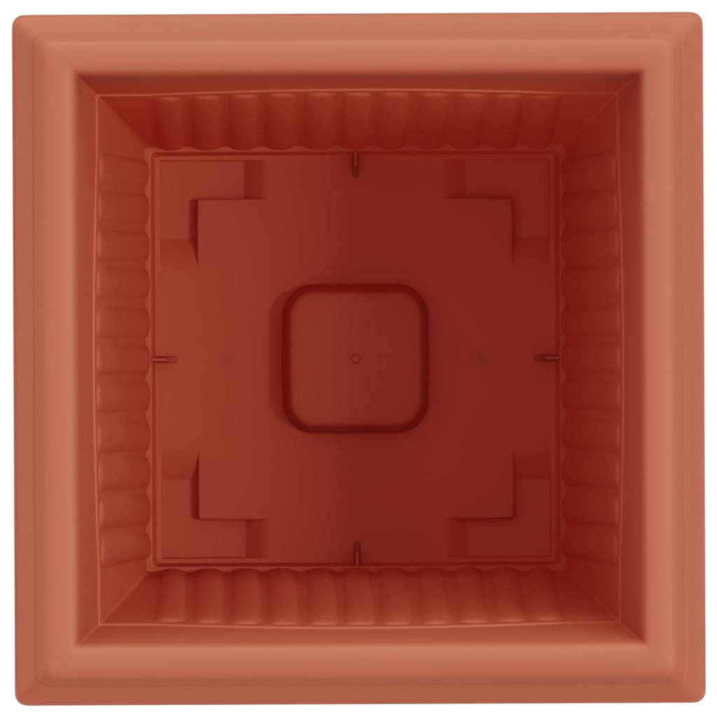 Vaso quadrato per fiori 6 pcs Rosso Mattone 28,5 x 28,5 x 22 cm