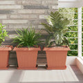 Vaso quadrato per fiori 6 pcs Rosso Mattone 33 x 33 x 26 cm