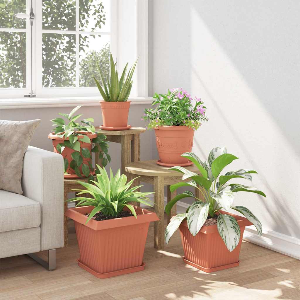 Vaso quadrato per fiori 6 pcs Rosso Mattone 33 x 33 x 26 cm