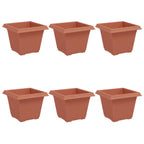 Vaso quadrato per fiori 6 pcs Rosso Mattone 33 x 33 x 26 cm