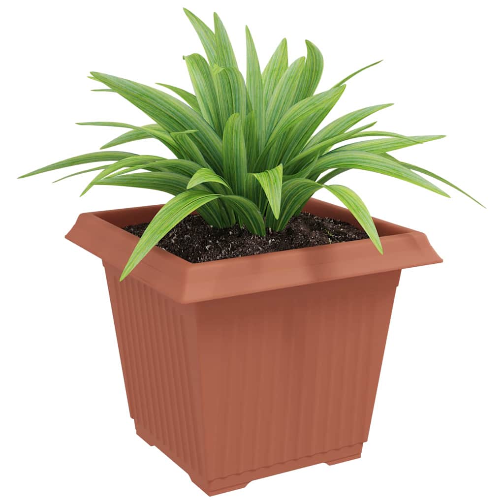 Vaso quadrato per fiori 6 pcs Rosso Mattone 33 x 33 x 26 cm