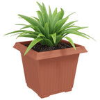 Vaso quadrato per fiori 6 pcs Rosso Mattone 33 x 33 x 26 cm