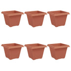 Vaso quadrato per fiori 6 pcs Rosso Mattone 38 x 38 x 30 cm