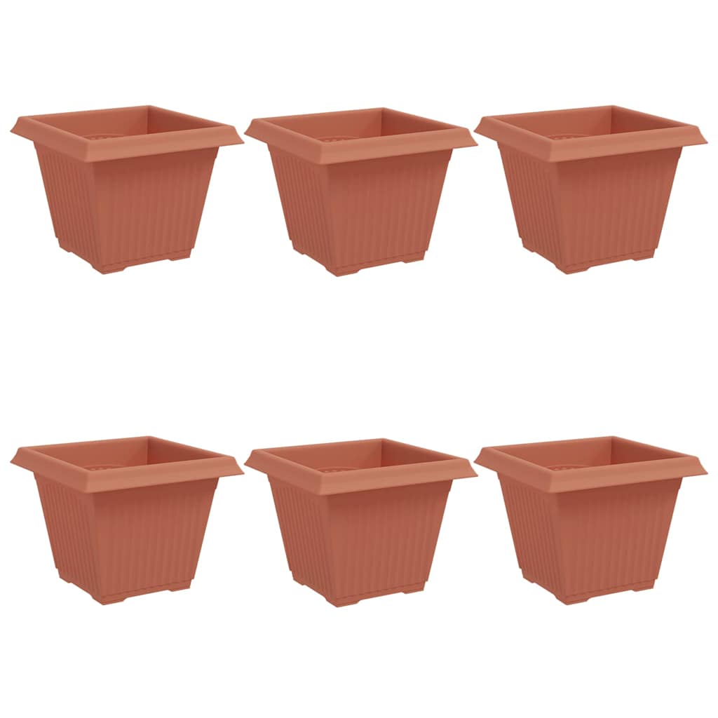 Vaso quadrato per fiori 6 pcs Rosso Mattone 38 x 38 x 30 cm
