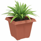 Vaso quadrato per fiori 6 pcs Rosso Mattone 38 x 38 x 30 cm