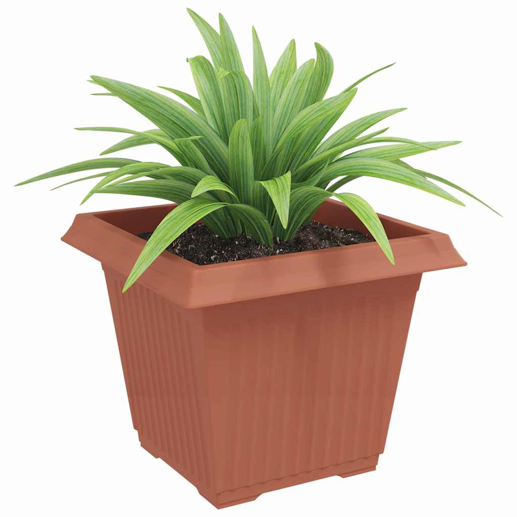 Vaso quadrato per fiori 6 pcs Rosso Mattone 43 x 43 x 33,5 cm