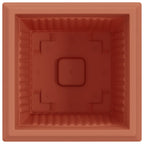 Vaso quadrato per fiori 6 pcs Rosso Mattone 43 x 43 x 33,5 cm