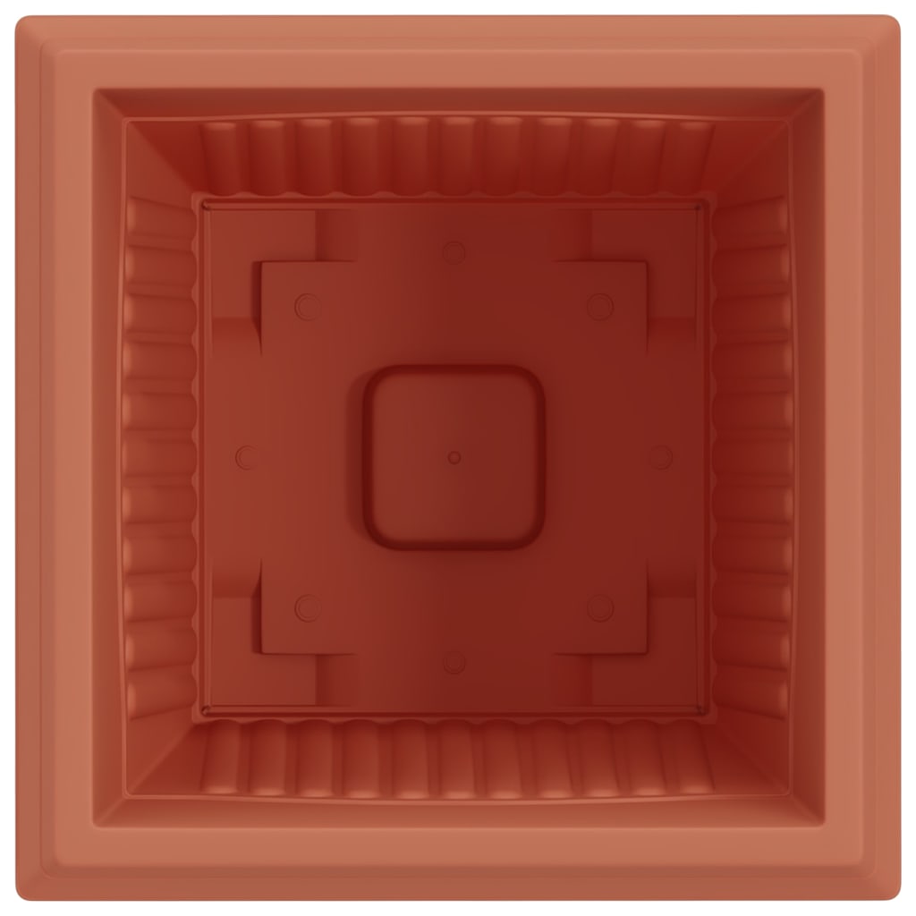 Vaso quadrato per fiori 6 pcs Rosso Mattone 43 x 43 x 33,5 cm