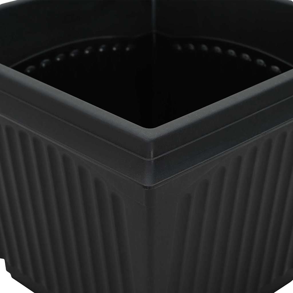 Vaso quadrato per fiori 6 pcs Nero 20 x 20 x 16 cm Plastica