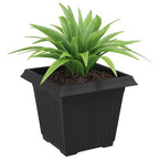 Vaso quadrato per fiori 6 pcs Nero 20 x 20 x 16 cm Plastica
