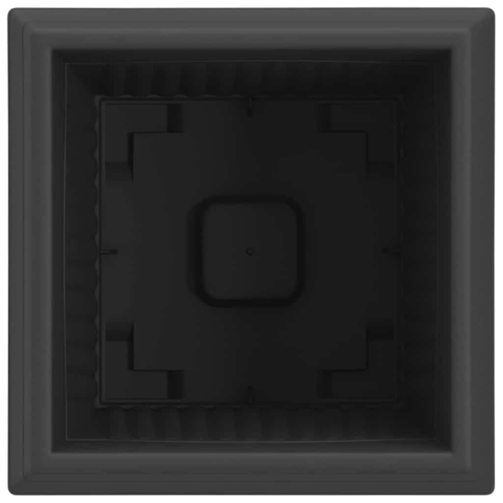 Vaso quadrato per fiori 6 pcs Nero 23 x 23 x 17,5 cm Plastica
