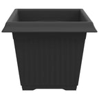 Vaso quadrato per fiori 6 pcs Nero 28,5 x 28,5 x 22 cm Plastica