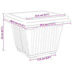 Vaso quadrato per fiori 6 pcs Nero 28,5 x 28,5 x 22 cm Plastica