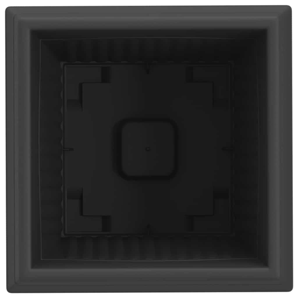 Vaso quadrato per fiori 6 pcs Nero 28,5 x 28,5 x 22 cm Plastica