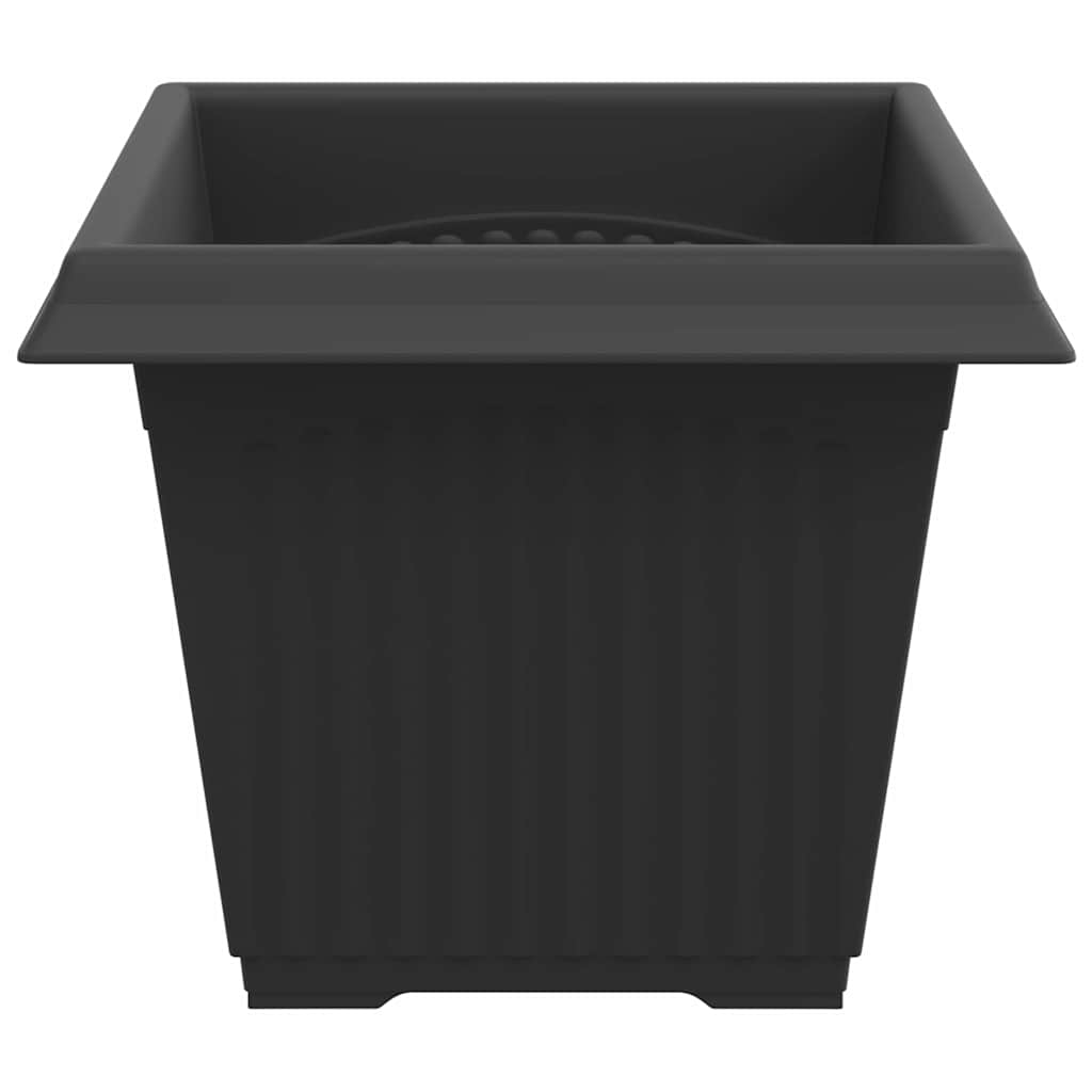 Vaso quadrato per fiori 6 pcs Nero 33 x 33 x 26 cm Plastica