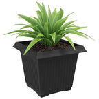 Vaso quadrato per fiori 6 pcs Nero 33 x 33 x 26 cm Plastica