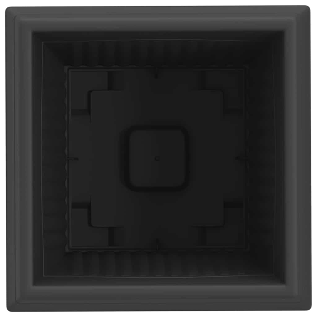 Vaso quadrato per fiori 6 pcs Nero 33 x 33 x 26 cm Plastica