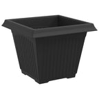 Vaso quadrato per fiori 6 pcs Nero 38 x 38 x 30 cm Plastica