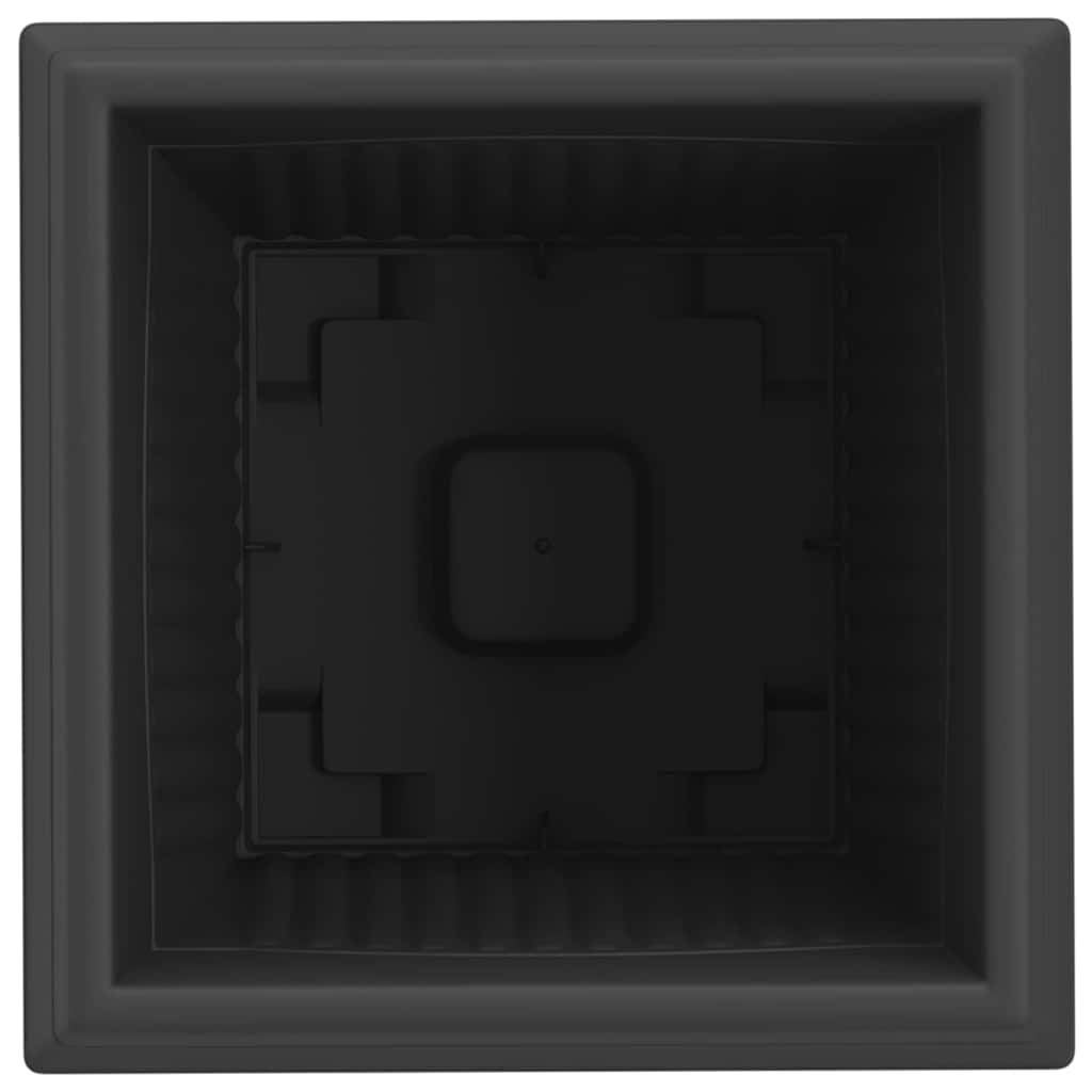 Vaso quadrato per fiori 6 pcs Nero 38 x 38 x 30 cm Plastica