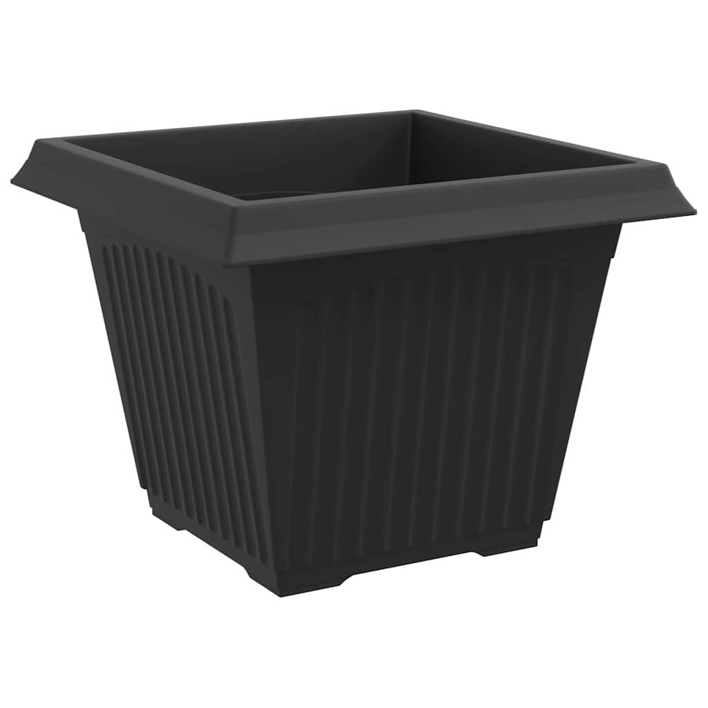 Vaso quadrato per fiori 6 pcs Nero 43 x 43 x 33,5 cm Plastica