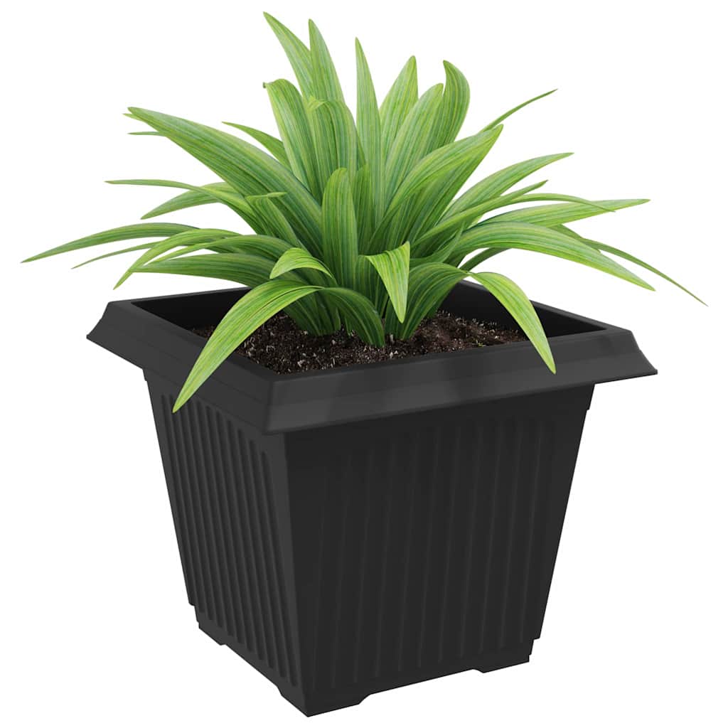 Vaso quadrato per fiori 6 pcs Nero 43 x 43 x 33,5 cm Plastica