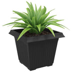 Vaso quadrato per fiori 6 pcs Nero 43 x 43 x 33,5 cm Plastica