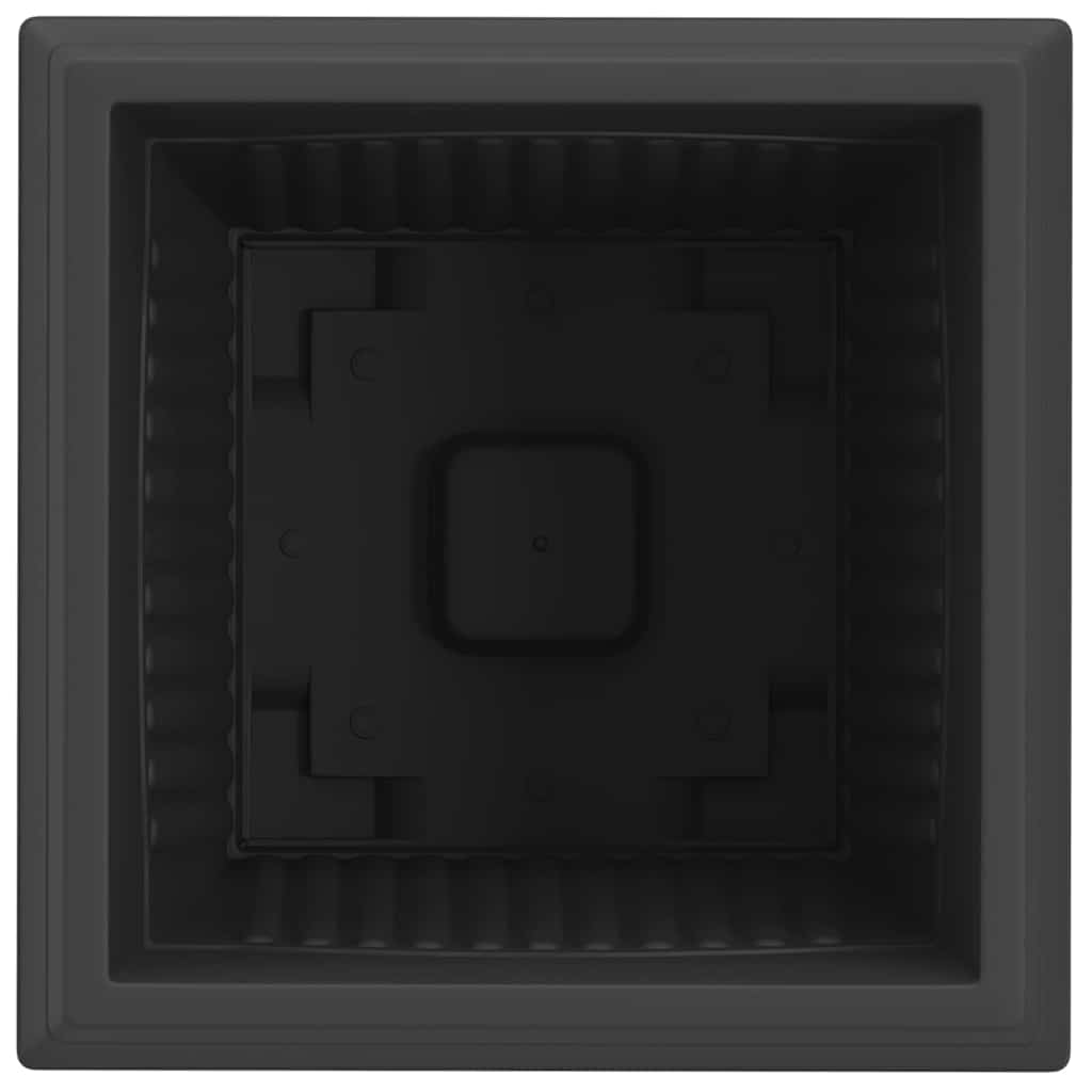 Vaso quadrato per fiori 6 pcs Nero 43 x 43 x 33,5 cm Plastica