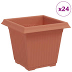 Vaso quadrato per fiori 24 pcs Rosso Mattone 16 x 16 x 14 cm