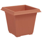 Vaso quadrato per fiori 24 pcs Rosso Mattone 16 x 16 x 14 cm