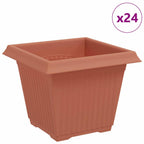 Vaso quadrato per fiori 24 pcs Rosso Mattone 20 x 20 x 16 cm