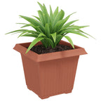 Vaso quadrato per fiori 24 pcs Rosso Mattone 20 x 20 x 16 cm