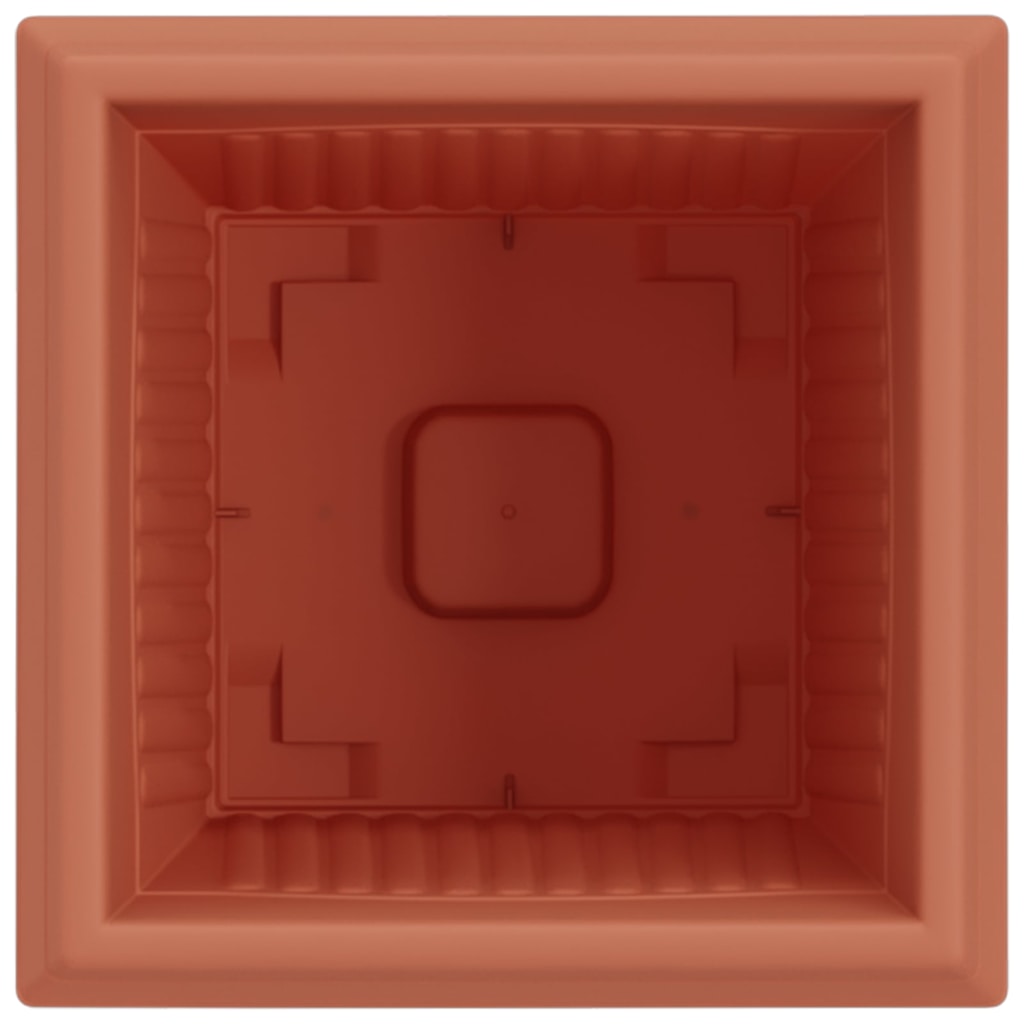 Vaso quadrato per fiori 24 pcs Rosso Mattone 20 x 20 x 16 cm