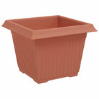 Vaso quadrato per fiori 24 pcs Rosso Mattone 23 x 23 x 17,5 cm