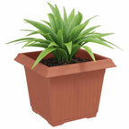 Vaso quadrato per fiori 24 pcs Rosso Mattone 23 x 23 x 17,5 cm