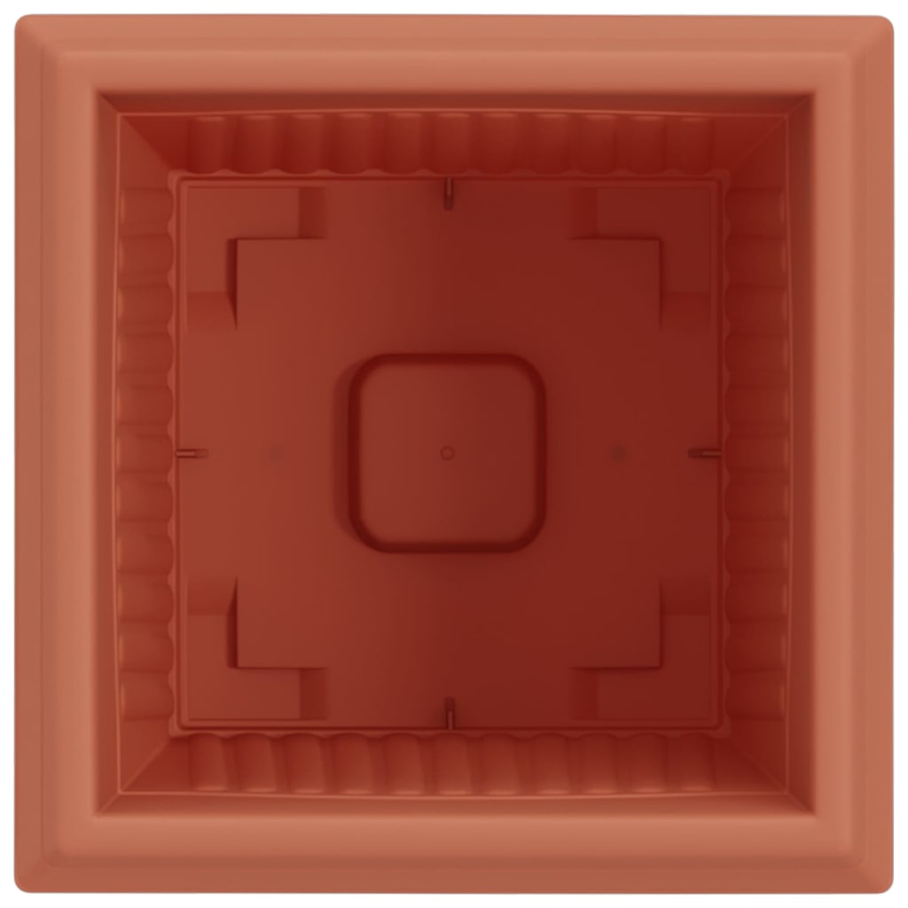 Vaso quadrato per fiori 24 pcs Rosso Mattone 23 x 23 x 17,5 cm