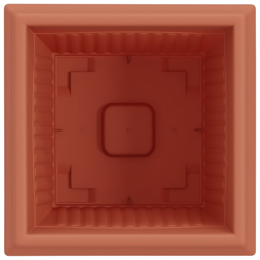 Vaso quadrato per fiori 24 pcs Rosso Mattone Plastica
