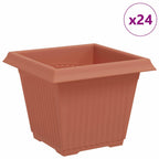 Vaso quadrato per fiori 24 pcs Rosso Mattone 33 x 33 x 26 cm