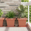 Vaso quadrato per fiori 24 pcs Rosso Mattone 38 x 38 x 30 cm