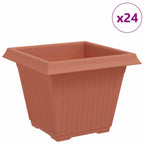 Vaso quadrato per fiori 24 pcs Rosso Mattone 38 x 38 x 30 cm