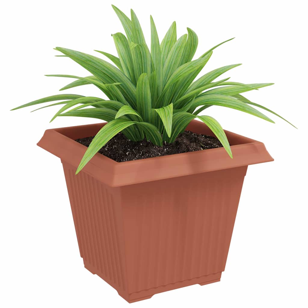 Vaso quadrato per fiori 24 pcs Rosso Mattone 38 x 38 x 30 cm