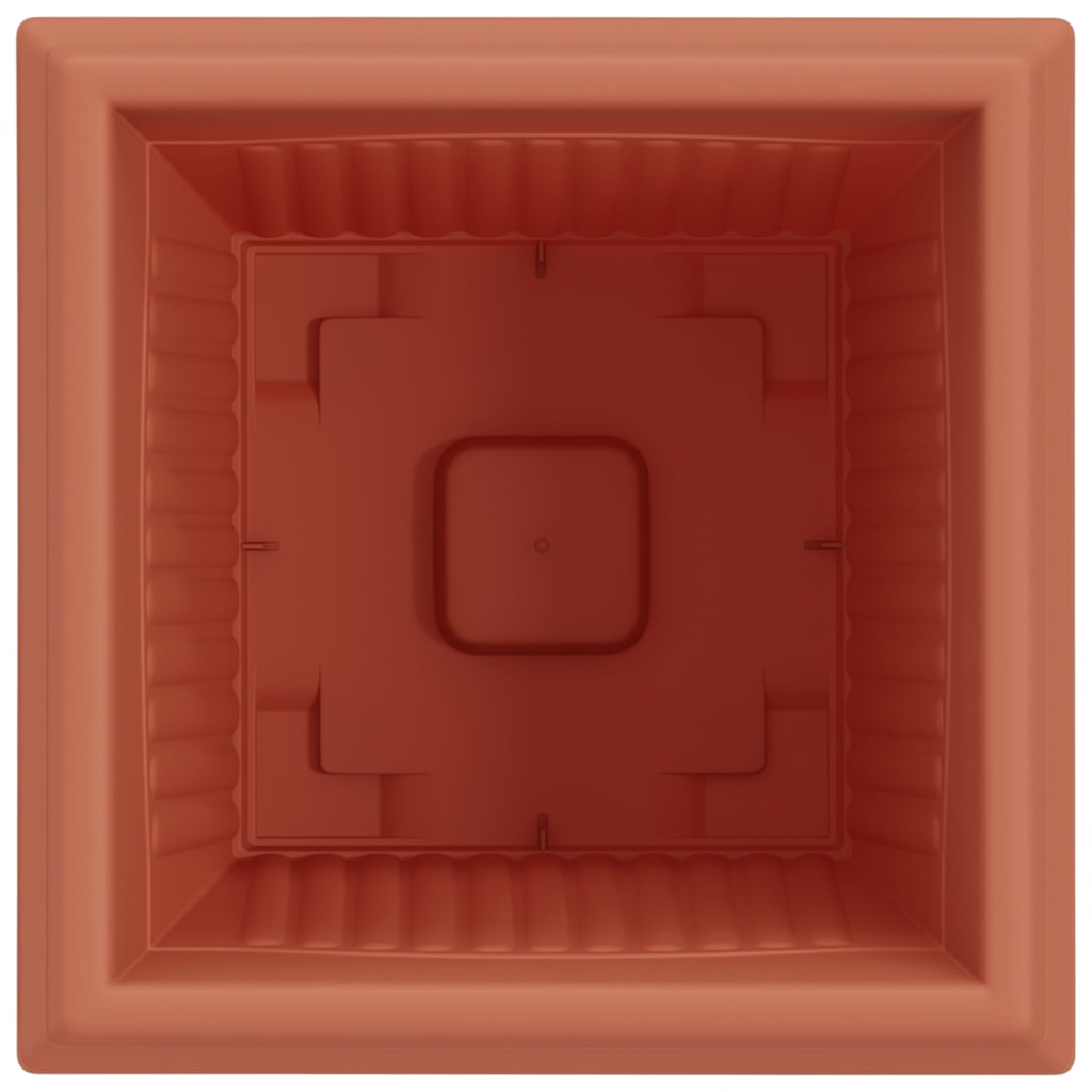 Vaso quadrato per fiori 24 pcs Rosso Mattone 38 x 38 x 30 cm