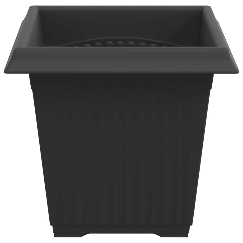 Vaso quadrato per fiori 24 pcs Nero 16 x 16 x 14 cm Plastica