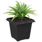 Vaso quadrato per fiori 24 pcs Nero 16 x 16 x 14 cm Plastica