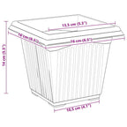 Vaso quadrato per fiori 24 pcs Nero 16 x 16 x 14 cm Plastica